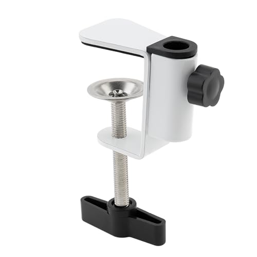 OriGlam Carbon Steel C-Clamp Clip Mount for Camera/Monitor, Desktop & Table Mount Holder, Universal for Mic & Tablet (White)