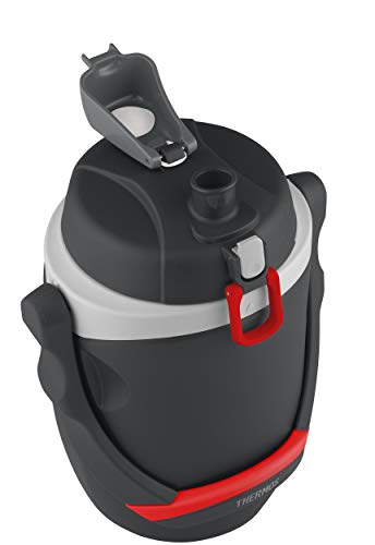 Image of THERMOS 64 oz Hydration Bottle with Flip‑Up Spout, Foam Insulation, Carry Handle & Locking Lid, Half‑Gallon Water Jug for Sports, Workouts & Outdoor Use, Black