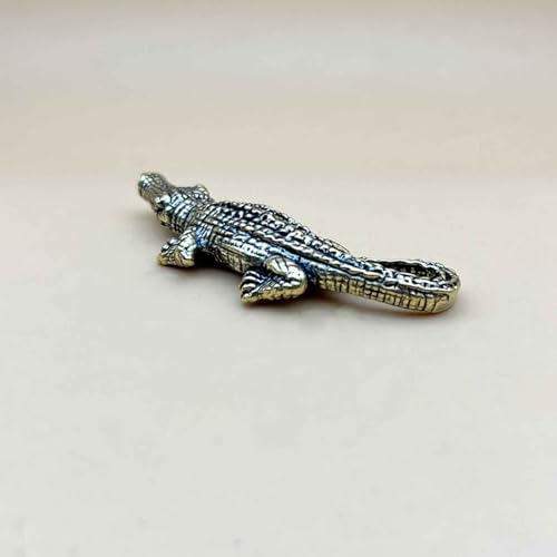 Figura pequeña cocodrilo en bronce para decoración de escritorio miniatura 5