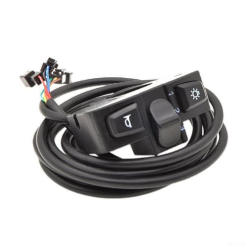 Interruttore multifunzione 3 in 1 per manubrio per bici elettrica, moto e scooter, con indicatori di direzione e fascio di luce per manubrio da 22 mm (nero)