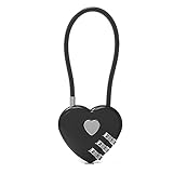 堅実なウィッシュロックハートシェイプ愛好家のためのウェディングパドロックロングワイヤーロープロックアニバーサリーバレンタインデー