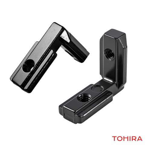 Image of 3030 Series Aluminum Extrusion Inside Corner Brackets - 20 Sets Black Brackets for 8mm T-Slot, CNC /Robotics Frame Accessories