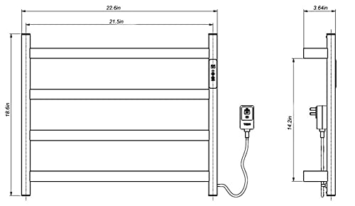 image for WUDIEYIN Electric Towel Warmer Wall-Mounted Drying Rack 1-8 Hours Timi