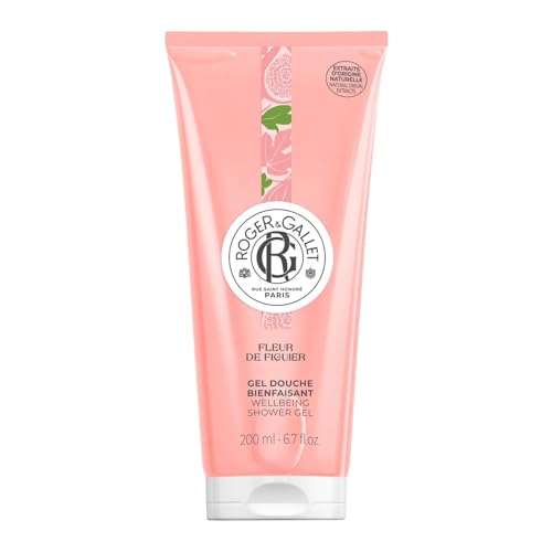 Roger&Gallet – Gel de Ducha Perfumado Fleur de Figuier – Notas de higo, pomelo y almizcles – Enriquecido con aloe vera – Espuma limpiadora cremosa e hidratante – Vegano - 200ml