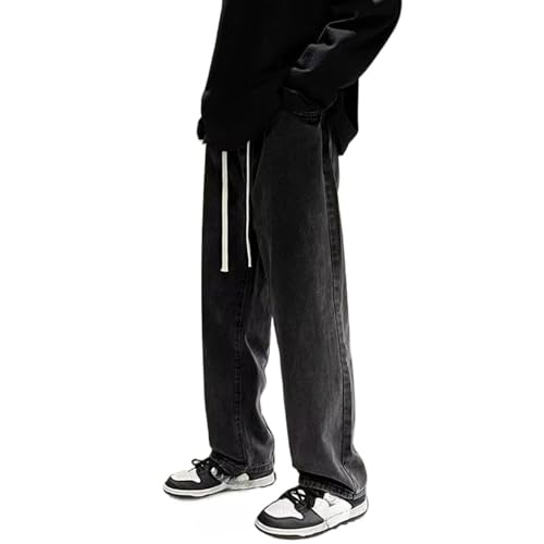 Maiyifu-GJ Men's Loose Fit Straight Leg Jeans Baggy Hip Hop Denim Pants Streetwear Relaxed Fit Lightweight Wide Leg Jean