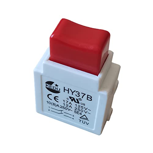 Interrupteur à gâchette KEDU HY37B 12A 250V à bouton-poussoir bloquant pour rénovation