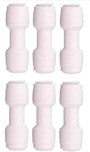 Image of CAPITAL RO Pipe Connector 1 /4 inch - Pack of 6 | Quick Fitting Pipe Connectors for Water Purifier | Leak-Proof Push Fit | RO UV UF Pipe Fitting | DIY Installation | RO System Accessories