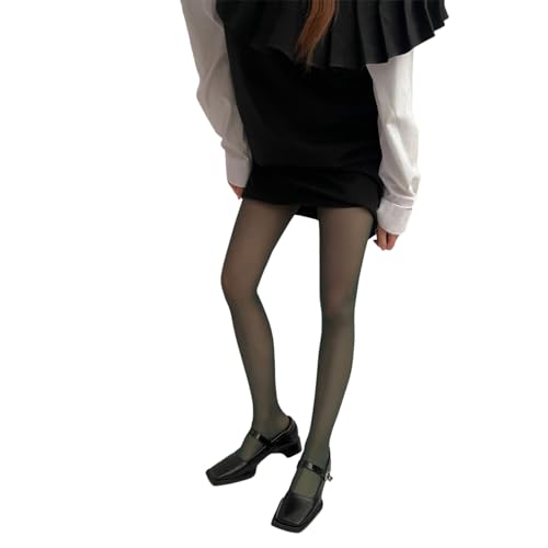 Image of Women Solid Candy Colored Thin Seamless Pantyhose Spring and Semi Opaque Colorful Elastic Footed Tights Stockings
