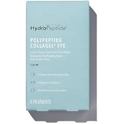 HydroPeptide PolyPeptide Collagel Eye Masks, Line-Lifting Hydrogel Under Eye Patch, Firmer Appearance & Hydration & Dark Circles, 8 Treatments
