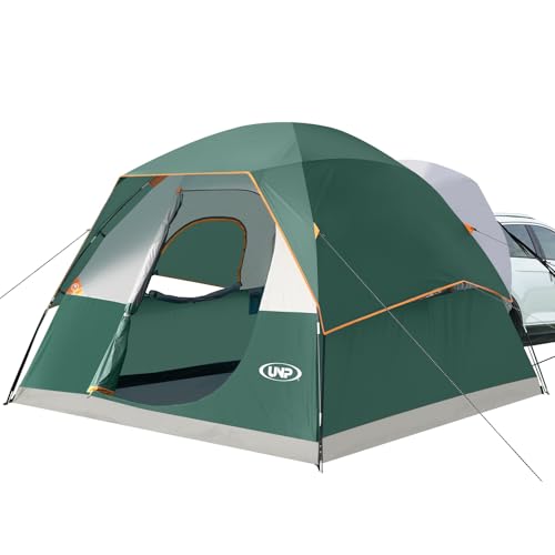 UNP SUV Dome Tent for Camping, Outdoor 6 Person Car Camping Tent, Easy Set Up SUV Tailgate Tent with Rainfly 10' x 10' Vehicle Camping Tent
