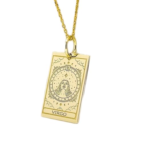 Pendentif Vierge en argent sterling 925 LKBEADS et détails tarot plaqués or