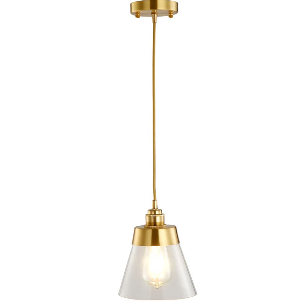 Luz, Lámpara colgante Moderna de vidrio Transparente de One Light, accesorios ajustables, lámpara colgante contemporánea, Luces de techo de montaje Semi empotrado