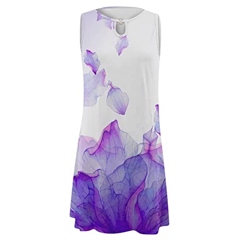 Casual Dresses For Women Long Casual Summer Dresses For Women Sexy Tie Dye Hollow Out O-Neck Sleeveless A-Line Vintage Beach Sundresses Hawaiian Tank Dress #TOP1