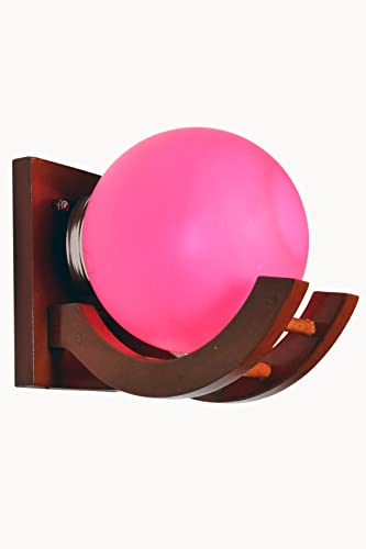 Image of Traditional Indoor Wall Light Wall Lamp Wood Light for Home Decoration,Living Room,Indoor Outdoor (Brown) Globe Shape Wooden 5 to 80 Watts E27 Holder(Bulb not Included) Pack of 2