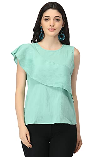 Image of DHRUVI TRENDZ Women's Regular Fit Tops | T Shirt for Women | Tops for Jeans for Women | Tops for Women | Western Tops for Women Stylish | T-Shirt for Women
