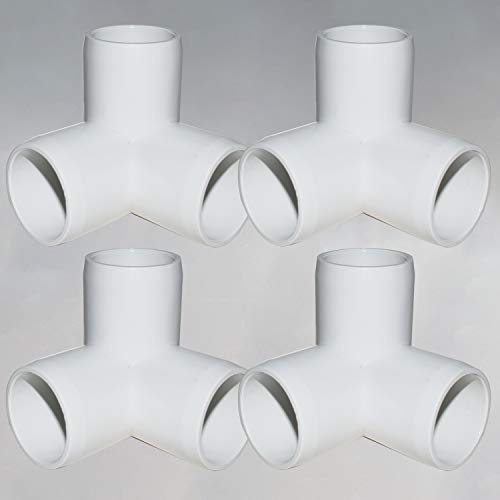 12Pack 3-Way PVC Fittings,1" Elbow Pipe Fittings for Build Heavy Duty Furniture, Grade SCH40 3-Way PVC Elbow Side Outlet Tees, 90 Degree Corner Socket Fitting for Greenhouse Frame Tent Connections