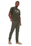 TRENDYOL Pyjama - Khaki - Mit Slogan