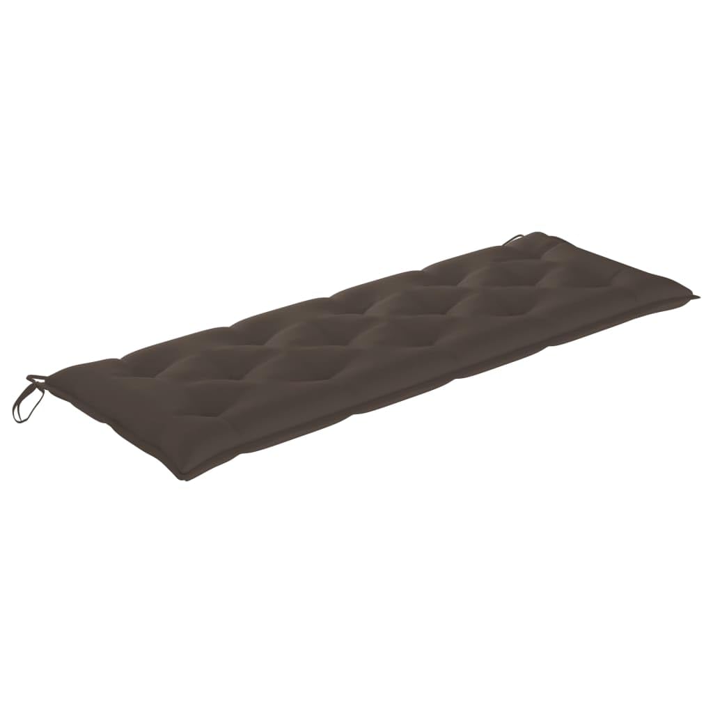 Banco de jardín apilable de 159 cm de madera maciza de teca con soporte de color gris topo, resistente a la intemperie, para terraza, patio, jardín