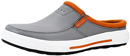 Skechers Men's Porter Vamen Slip-On Loafer,Charcoal/Orange, 14 W US