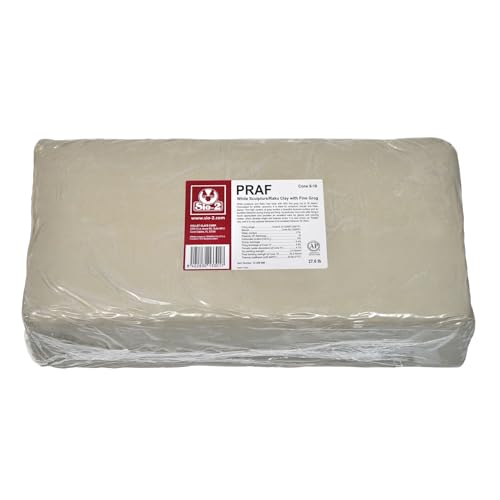 SIO-2 PRAF White Sculpture/Raku High Fire Pottery Clay 27.6 lb (12.5 kg) Kiln-Fired Clay for Japanese Pottery Wheel-Throwing - Create Pots and Artwork Ready-to-Use