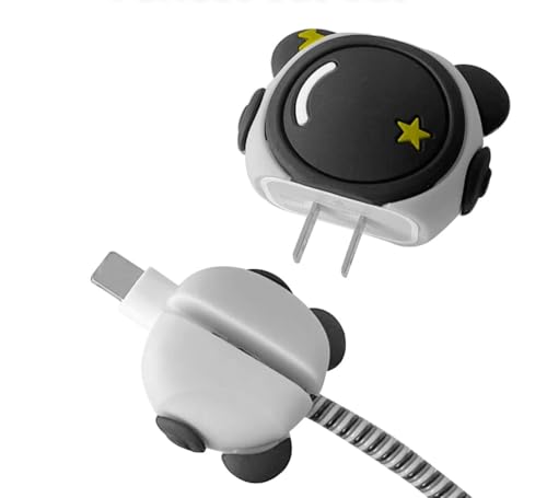 Image of VEROX Charger Protector 3D Pattern Compatible with iPhone Cable Protector Wire Cover for 18W & 20W | 360-degree Apple Charger Cute Design Data Saver Protective Sleeve- Astronaut