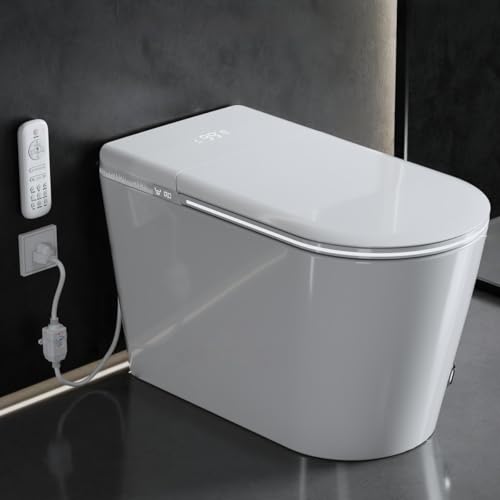 Image of Luxury Smart Toilet with Heated Seat & Instant Warm Water with Remote Control Bidet,Hidden Foam Shield,Air Purification,One Piece Tankless Toilet with ADA Comfort Height,LED Display