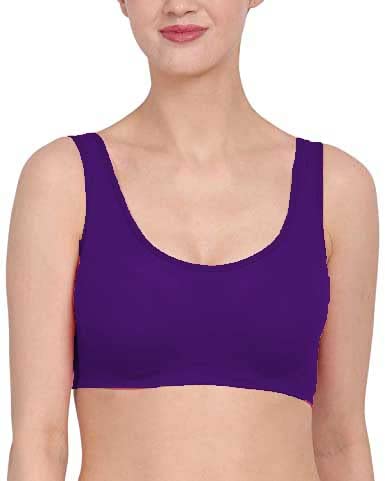 ok interprices Girls/Women's Cotton Stretchable Non-Padded and Wire Free Air Sports Bra (Free Size) jamuni Multicolour-picture-21