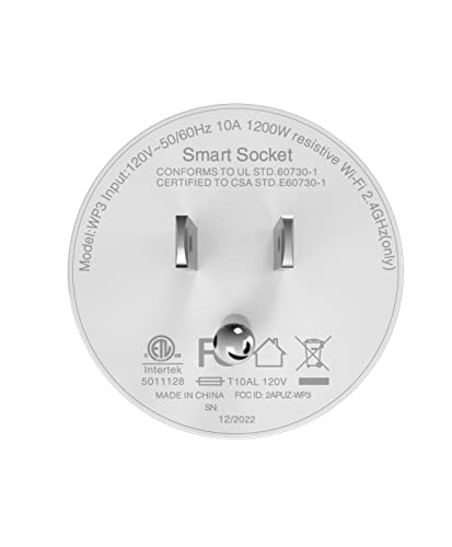 Ghome Smart Mini Plug, Wi-Fi Outlet Socket Compatible With Alexa And Google Home, Remote Control With Timer Function, No Hub Required, Etl Fcc Listed (1 Pack), White #TOP2