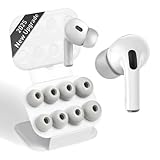 Vsagier Memory Foam Replacement Ear Tips for AirPods Pro and for AirPods Pro 2, with Noise Reduction Hole, No Silicone Eartips Pain for Apple Ear Buds, Fit in The Charging Case(XS/S/M/L)