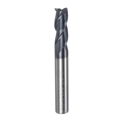 Image of uxcell Carbide Square End Mill, 5 /16 inch Diameter TiAlN Coated 3 Flutes Milling Bit Cutter, for Hardened Steel Stainless Steel Alloy Metal, 5 /16 inch Shank 1 inch Cut Length 2-1 /2 inch Long HRC55