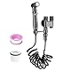 Bidet Handbrause, Einem Eingang und Zwei Ausgängen, zwei Auslässen und Zwei Schaltern, 360° Drehbare Halterung, mit Einem 1,4 m Langen Brauseschlauch, für Badezimmer und Toiletten (Schwarz)