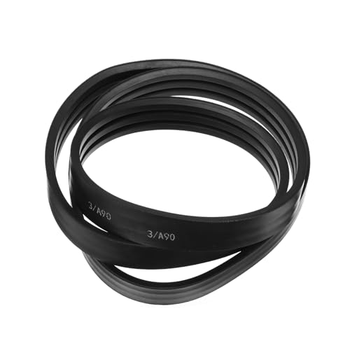Image of uxcell 3 /A90 or 3 /4L920 Banded V-Belt Classic Wrapped Rubber, 3 Banded /3 Ribs, A Profile, 90 inch(2286mm) Inside Circumference