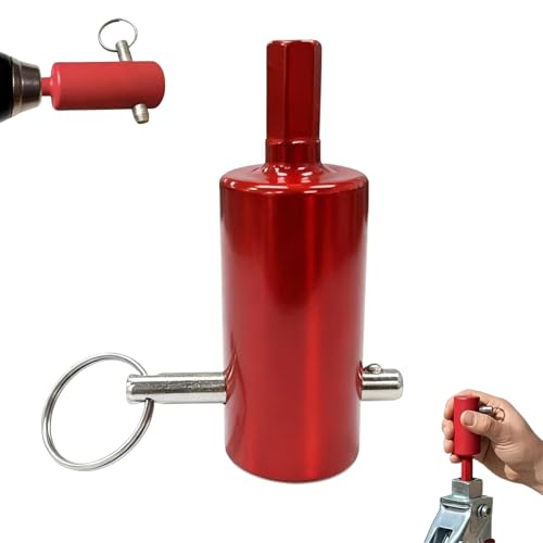 EZ Crank Trailer Jack Drill Adapter - Compatible with 1 Inch Jack Drive Shaft Stainless Steel Handle Cordless Drill Adapter with Socket Bit Attachment for Top Wind Trailer Crank