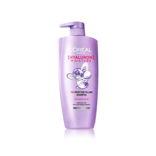 L'Oreal Paris L Oral Moisture Filling Shampoo, With Hyaluronic Acid, For Dry & Dehydrated Hair, Adds Shine Bounce, Hyaluron 72H, 650Ml. | 650Ml
