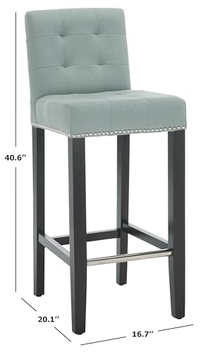 SAFAVIEH Home Collection Thompson Butaco Azul Cielo con Acabado Espresso de 30 pulgadas miniatura 3