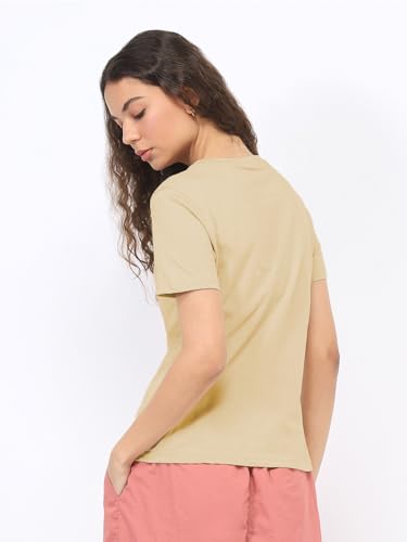 Image of Nobero Women's Graphic Printed T-Shirt | Regular Fit 180 GSM Cotton Tee for Women | Comfortable Round Neck Casual Wear