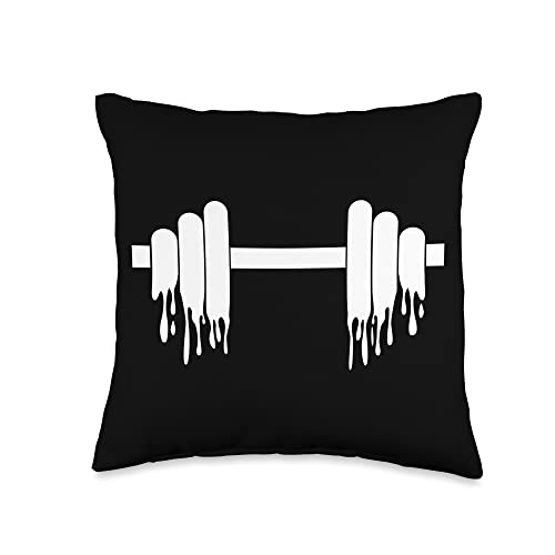 Weightlifting Barbell Throw Pillow