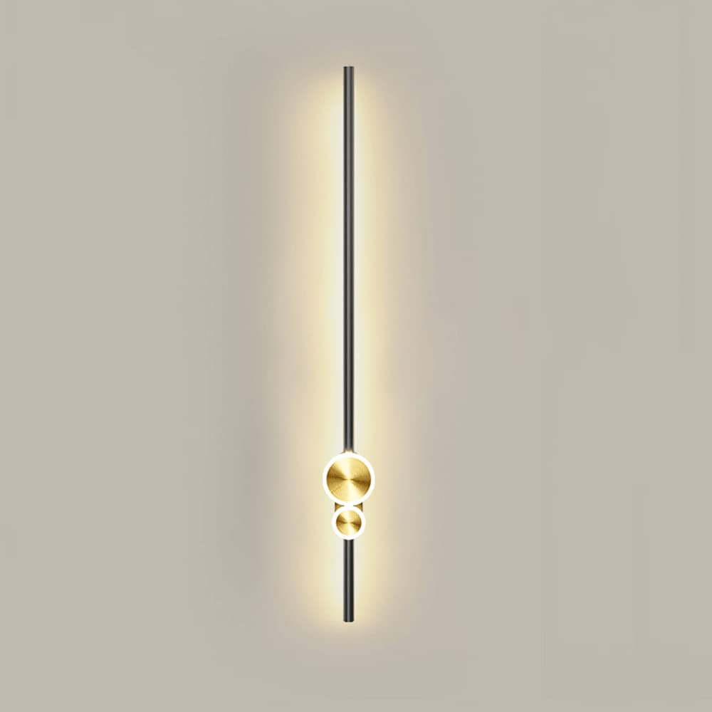 Lámpara de pared LED de tira larga, lámparas de aplique de pared LED de tubo lineal moderno Lámpara de pared de metal para dormitorio, escaleras, pasillo, lámparas decorativas de pared de fondo de sof