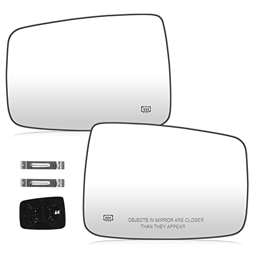 Youxmoto Side Mirror Glass for Dodge Ram 1500 2009-2017; Ram 2500 2010-2018, Driver Left and Passenger Right Side View Mirror Glass Heated, (w/o Towing Package, Not fits Towing Mirrors) by Youxmoto - Used condition - US$20.31