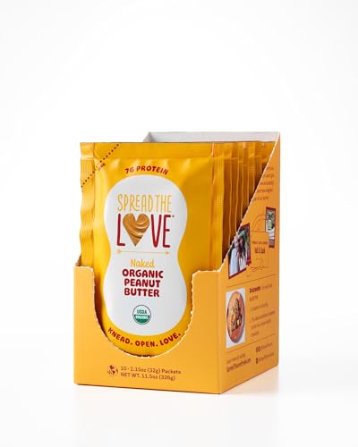Spread The Love UNSALTED Almond Butter, 16 Ounce (All Natural, Vegan, Gluten-free, Creamy, No added salt, No added sugar, No palm fruit oil, Not pasteurized with PPO) (1.15 oz) (10 pack)