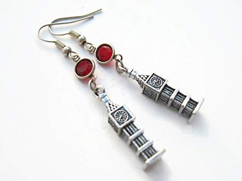 Big Ben Birthstone Earrings, London Clock Tower Earrings, Personalized Landmark Jewelry, Travel #TOP3