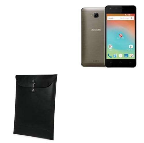 BoxWave Case Compatible with Cherry Mobile Flare J5s - Nero Leather Envelope, Leather Wallet Style Flip Cover