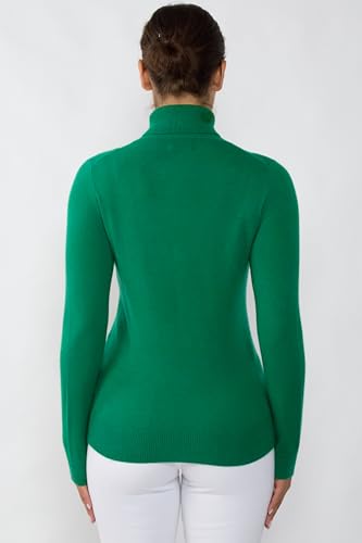 Image of JENNIE LIU Women's 100% Pure Cashmere Long Sleeve Pullover Turtleneck Sweater
