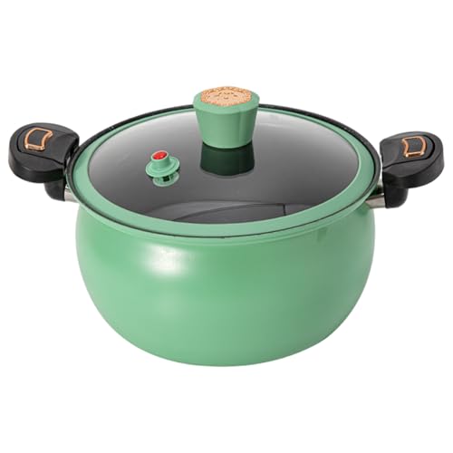 Mini olla a presión, olla de presión de calefacción rápida 8 litros con manijas de bloqueo, serie antiadherente con tapa transparente para gas, inducción, estufas eléctricas, verde