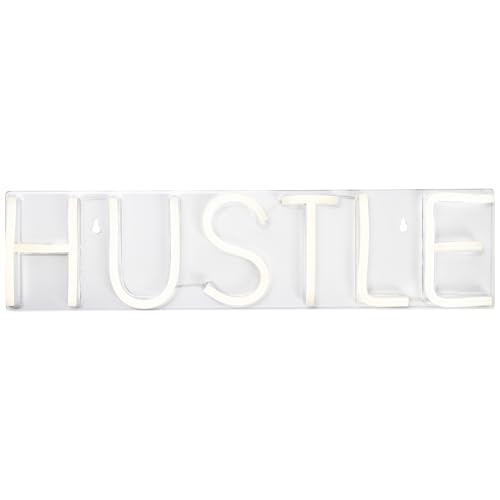 Image of LED Hustle Neon Lighted Wall Sign - 20 inch - White