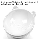 Futternapf Katze,2 Stück Katzennapf Aus Keramik Erhöhter Zervixschutz-Katzennapf Futternapf Katze Erhöht Fressnäpfe Katzen Doppel