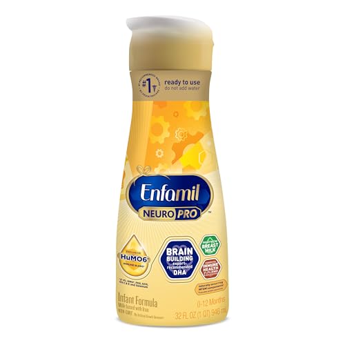 Enfamil NeuroPro Ready-to-Use Baby Formula, Ready to Feed, Brain and Immune Support with DHA, Iron and Prebiotics, Non-GMO, 32 Fl Oz Bottle