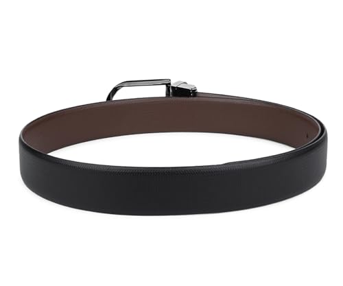 Image of LOUIS STITCH Men's Italian Leather Reversible Belt 1.25 inch (35mm) Handcrafted Formal Waist Strap Officewear Men Gents Boys (Black /Brown) (BE-DCGB)
