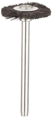 Image of Weiler 26059 3 /4 inch Diameter, 1 /8 inch Stem Size, Stiff Hair Bristle Fill, Miniature Wheel Brush, Made in the USA