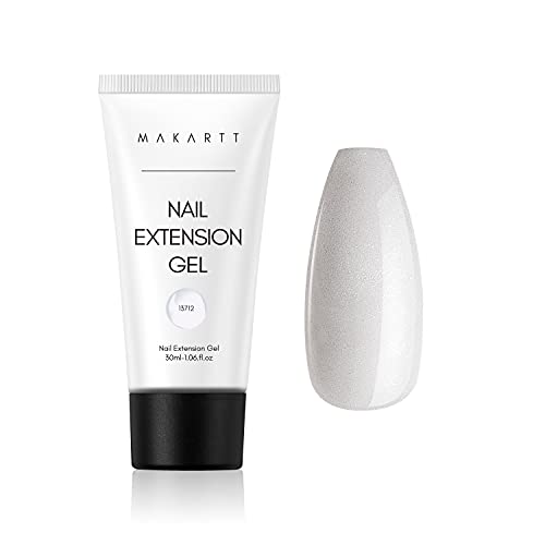 Makartt Poly Nail Gel 30ML Clear Glitter Color Nail Gel Extension Hard Gel Nail Builder for Trendy Nail Art Design Nail Gel Extension Builder Beauty Gift Set Nail Salon DIY Easy at Home